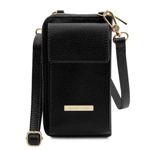 Tuscany Leather TL Bag - skórzany portfel z paskiem, kolor czarny TL142323