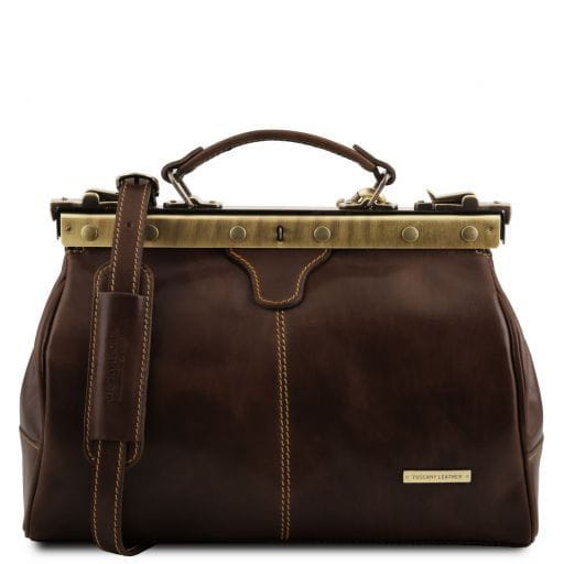 Tuscany Leather Michelangelo - skórzany kuferek lekarski , kolor ciemny brąz TL10038