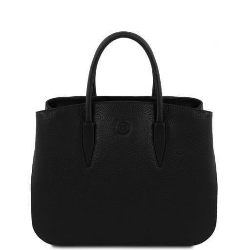 Tuscany Leather Camelia - skórzana torebka z 2 komorami , kolor czarny TL141728