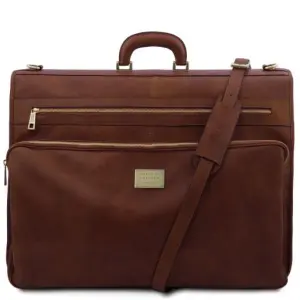 Tuscany Leather Papeete - skórzana torba podróżna do garnituru, kolor brązowy TL142337