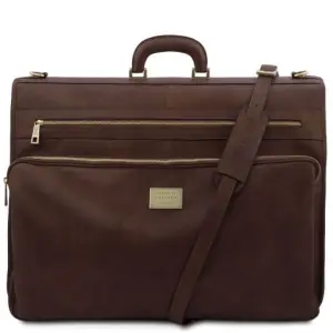 Tuscany Leather Papeete - skórzana torba podróżna do garnituru, kolor ciemny brąz TL142337