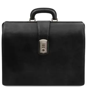 Tuscany Leather Canova - skórzana walizka lekarska z 3 komorami, kolor czarny TL142352
