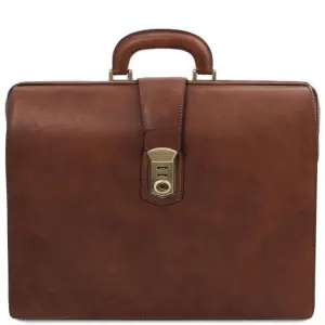 Tuscany Leather Canova - skórzana walizka lekarska z 3 komorami, kolor brązowy TL142352