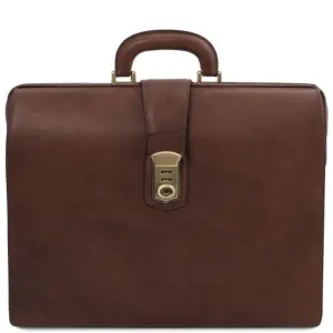 Tuscany Leather Canova - skórzana walizka lekarska z 3 komorami, kolor ciemny brąz TL142352