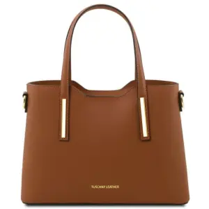 Tuscany Leather Olimpia - skórzana torba typu TOTE - rozmiar S, kolor cognac TL141521