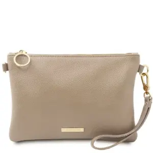 Tuscany Leather  - kopertówka z miękkiej skóry, kolor jasny taupe TL142029