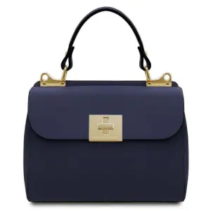 Tuscany Leather Armonia - skórzana torebka, kolor ciemny niebieski TL142286