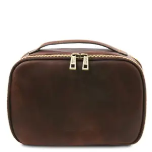 Tuscany Leather Marvin - skórzana kosmetyczka, kolor ciemny brąz TL142326