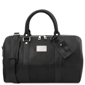 Tuscany Leather TL Voyager - skórzana torba podróżna z kieszenią z tyłu - rozmiar S, kolor czarny - TL141250