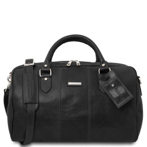 Tuscany Leather Lisbona - Skórzana torba podróżna duffle - rozmiar S, kolor czarny - TL142441