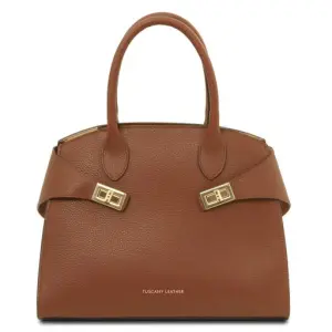 Tuscany Leather Coccola - skórzana torebka dla kobiety, kolor Cognac - TL142421