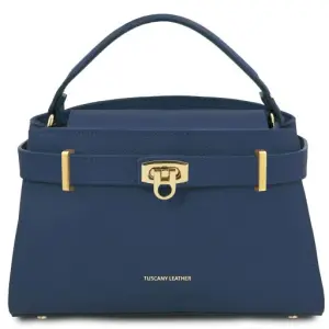 Tuscany Leather Maisy - skórzana torba typu TOTE, kolor ciemny niebieski - TL142455