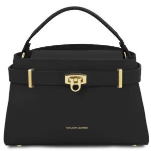 Tuscany Leather Maisy - skórzana torba typu TOTE, kolor czarny - TL142455