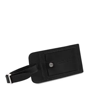 Tuscany Leather skórzana, matowa zawieszka do bagażu, kolor czarny - TLTAGMATTE