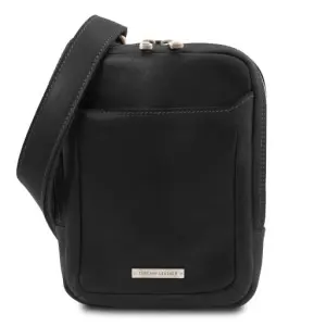 Tuscany Leather Mark - skórzana torba na ramię, kolor czarny - TL142428