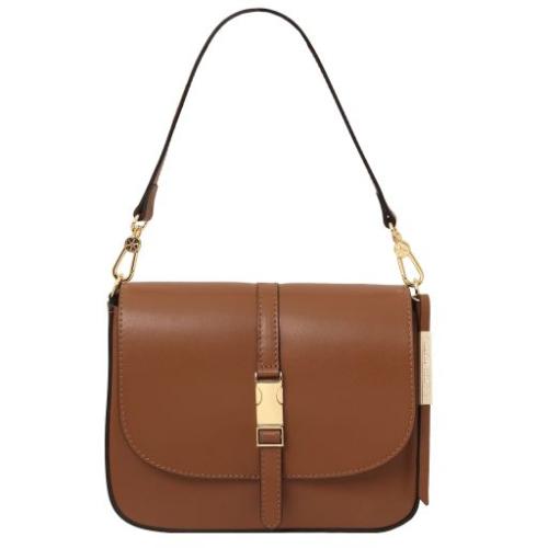 Tuscany Leather Nausica - skórzana torba na ramię, kolor Cognac - TL141598