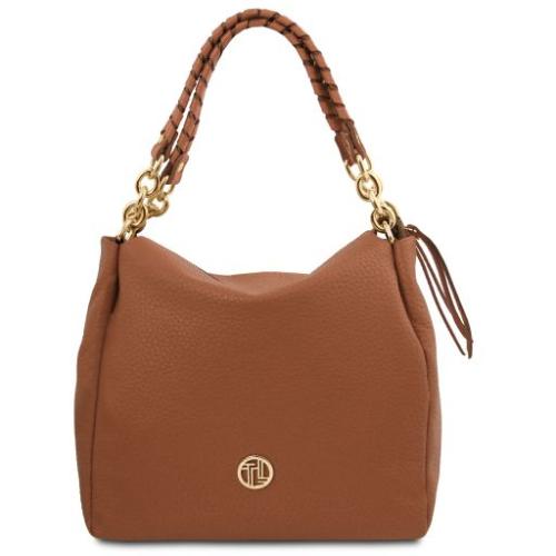 Tuscany Leather Amy - skórzana torba z miękkiej skóry, kolor Cognac - TL142385
