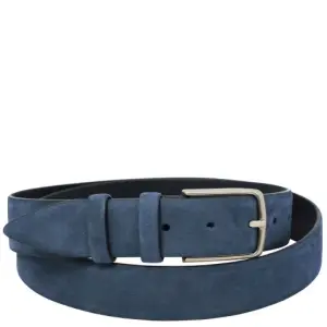 Tuscany Leather Elegancki pasek ze skóry nubukowej 35mm, rozmiar 115 cm, kolor ciemny niebieski - TL142534