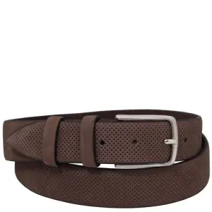 Tuscany Leather Elegancki pasek ze skóry nubukowej 35mm, rozmiar 110 cm, kolor ciemny brąz - TL142535