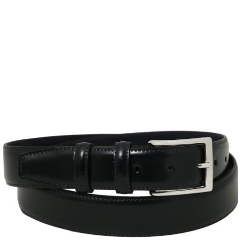 Tuscany Leather Elegancki pasek ze szczotkowanej skóry 35mm, rozmiar 115 cm, kolor czarny - TL142538
