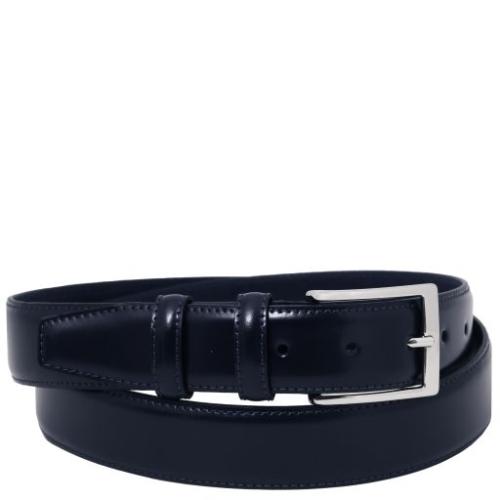 Tuscany Leather Elegancki pasek ze szczotkowanej skóry 35mm, rozmiar 95 cm, kolor ciemny niebieski - TL142538