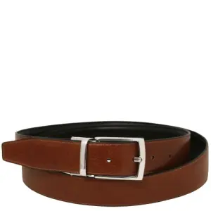 Tuscany Leather Elegancki dwustronny pasek skórzany 35mm z gładkiej skóry, rozmiar 115 cm, kolor brązowy - TL142541