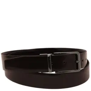 Tuscany Leather Elegancki dwustronny pasek ze skóry szczotkowanej 35mm, rozmiar 115 cm, kolor ciemny brąz - TL142540