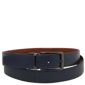 Tuscany Leather Elegancki dwustronny pasek skórzany 35mm z gładkiej skóry, rozmiar 105 cm, kolor ciemny niebieski - TL142542