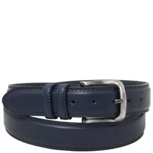 Tuscany Leather Klasyczny toskański skórzany pasek z pikowaniem 40 mm, rozmiar 100 cm, kolor ciemny niebieski - TL142529