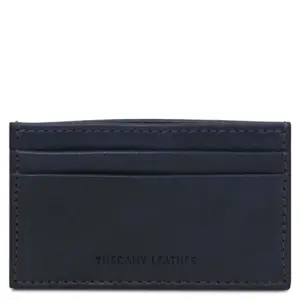 Tuscany Leather skórzane etui na karty, kolor ciemny niebieski - TL142473
