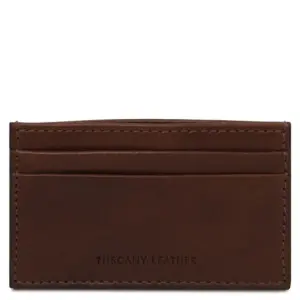Tuscany Leather skórzane etui na karty, kolor ciemny brąz - TL142473