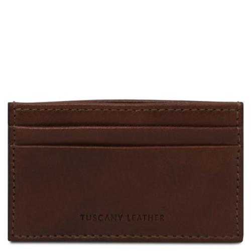 Tuscany Leather skórzane etui na karty, kolor ciemny brąz - TL142473