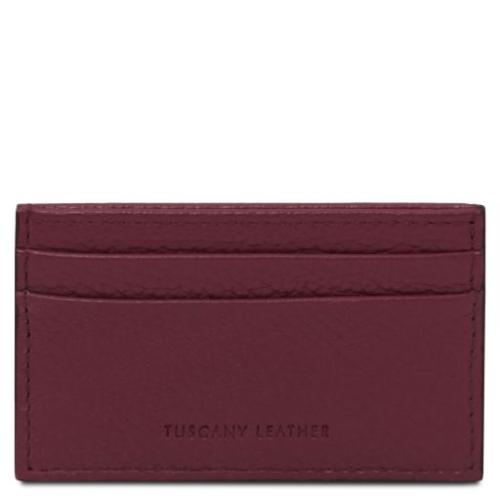 Tuscany Leather skórzane etui na karty, kolor bordowy - TL142474