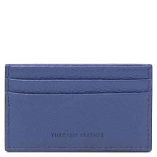 Tuscany Leather skórzane etui na karty, kolor niebieski - TL142474