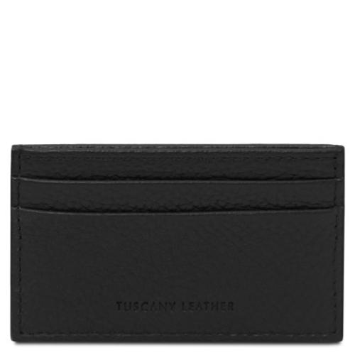 Tuscany Leather skórzane etui na karty, kolor czarny - TL142474