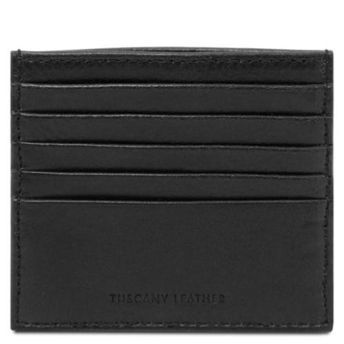 Tuscany Leather skórzane etui na karty, kolor czarny - TL142469