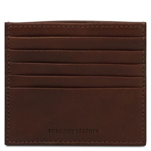 Tuscany Leather skórzane etui na karty, kolor ciemny brąz - TL142469