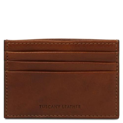 Tuscany Leather skórzane etui na karty, kolor brązowy - TL142471