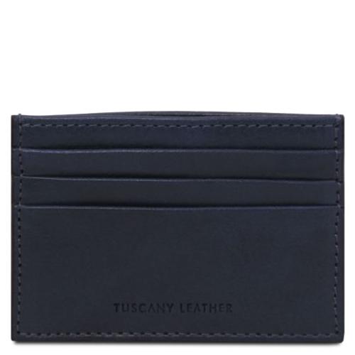 Tuscany Leather skórzane etui na karty, kolor ciemny niebieski - TL142471