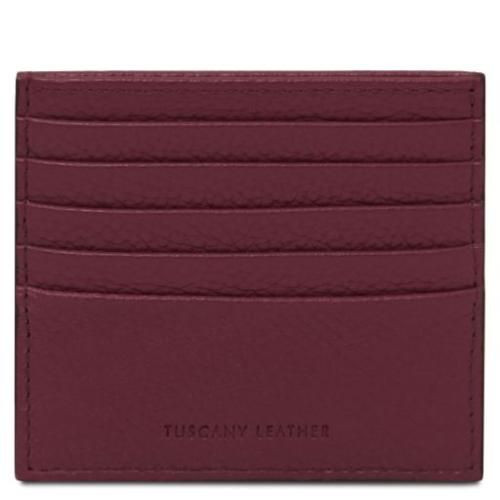 Tuscany Leather skórzane etui na karty, kolor bordowy - TL142470