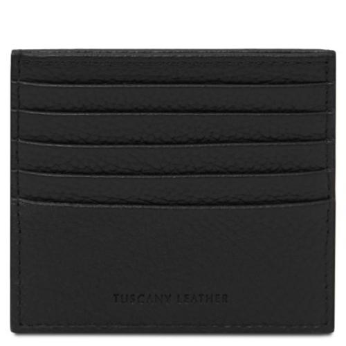 Tuscany Leather skórzane etui na karty, kolor czarny - TL142470