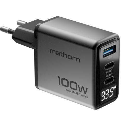 Ładowarka sieciowa Mathorn USB GaN 100W C2A1 PD3.0 QC4.0 LED EU