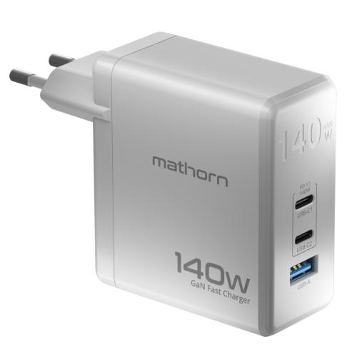 Ładowarka sieciowa Mathorn USB GaN 140W C2A1 PD3.1 QC4.0 PPS EU White