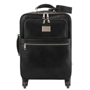 Tuscany Leather TL Voyager - skórzana walizka podróżna na 4 kółkach , kolor czarny TL141911