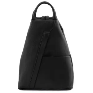 Tuscany Leather Shanghai - skórzany plecak , kolor czarny TL141881