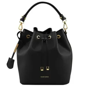 Tuscany Leather Vittoria - skórzana torba typu secchiello , kolor czarny TL141531