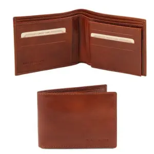 Tuscany Leather Ekskluzywny portfel męski skórzany - 3-krotnie składany , kolor brązowy TL140817