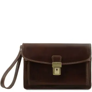 Tuscany Leather Max - skórzana saszetka  , kolor ciemny brąz TL8075