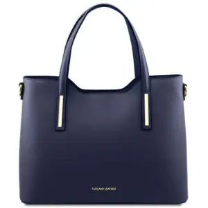 Tuscany Leather Olimpia - skórzana torba na zakupy dla kobiet , kolor ciemny niebieski TL141412