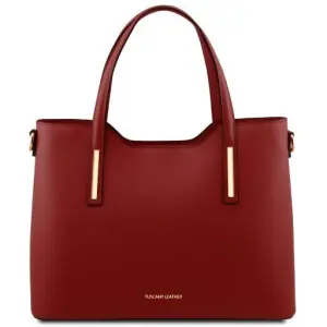 Tuscany Leather Olimpia - skórzana torba na zakupy dla kobiet , kolor czerwony TL141412